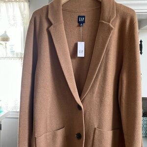 NEW soft camel sweater coat from Gap, runs nice, a looser tailored fit. YR round